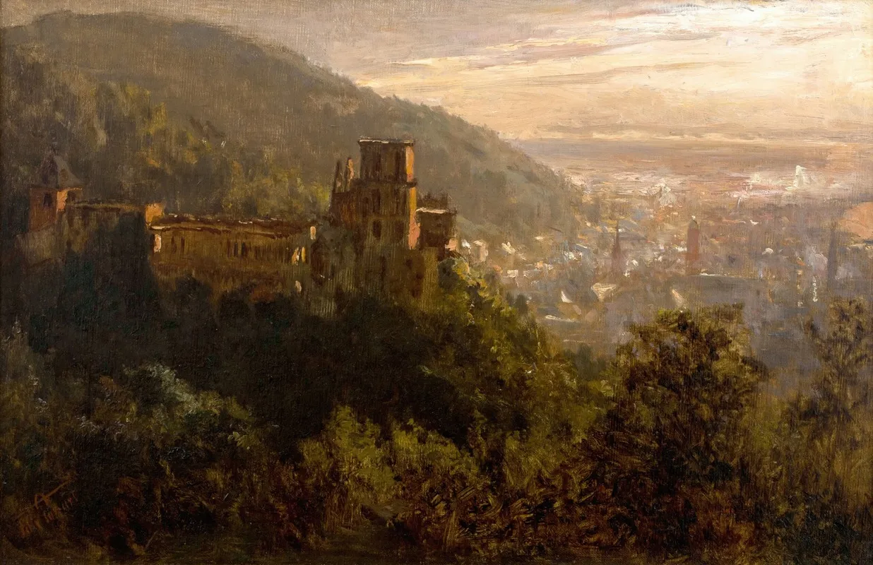 Blick Auf Heidelberg Mit Dem Schloss Im Abendlicht Wall Art by Felix Possart - High-Resolution Digital Print