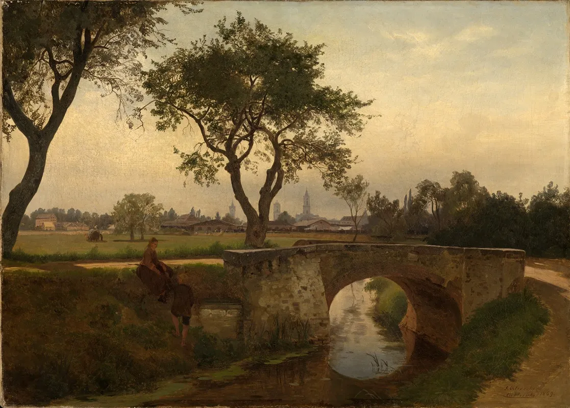 Blick Auf Karlsruhe Von Suden Wall Art by Gustav Osterroht - High-Resolution Digital Print