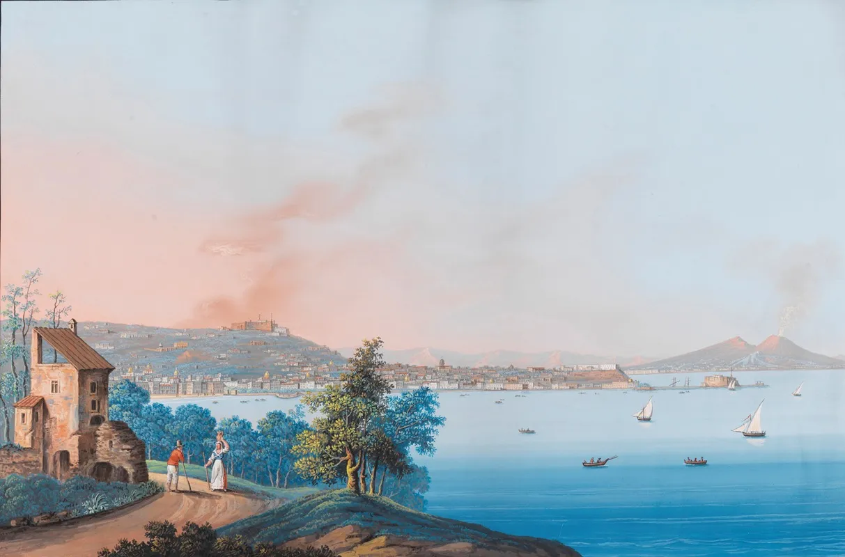 Blick Auf Neapel Von Posillipo Wall Art by Luigi Del Giudice - High-Resolution Digital Print