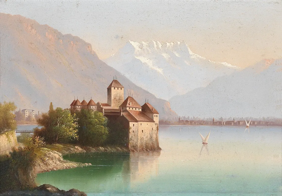 Blick Auf Schloss Chillon Am Genfer See 2