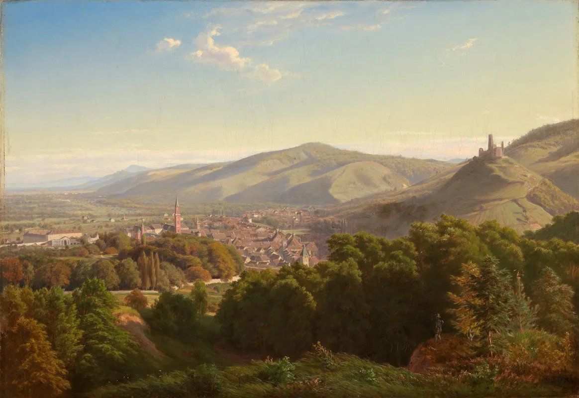 Blick Auf Weinheim An Der Bergstrasse Wall Art by Eduard Gustav Gleim - High-Resolution Digital Print