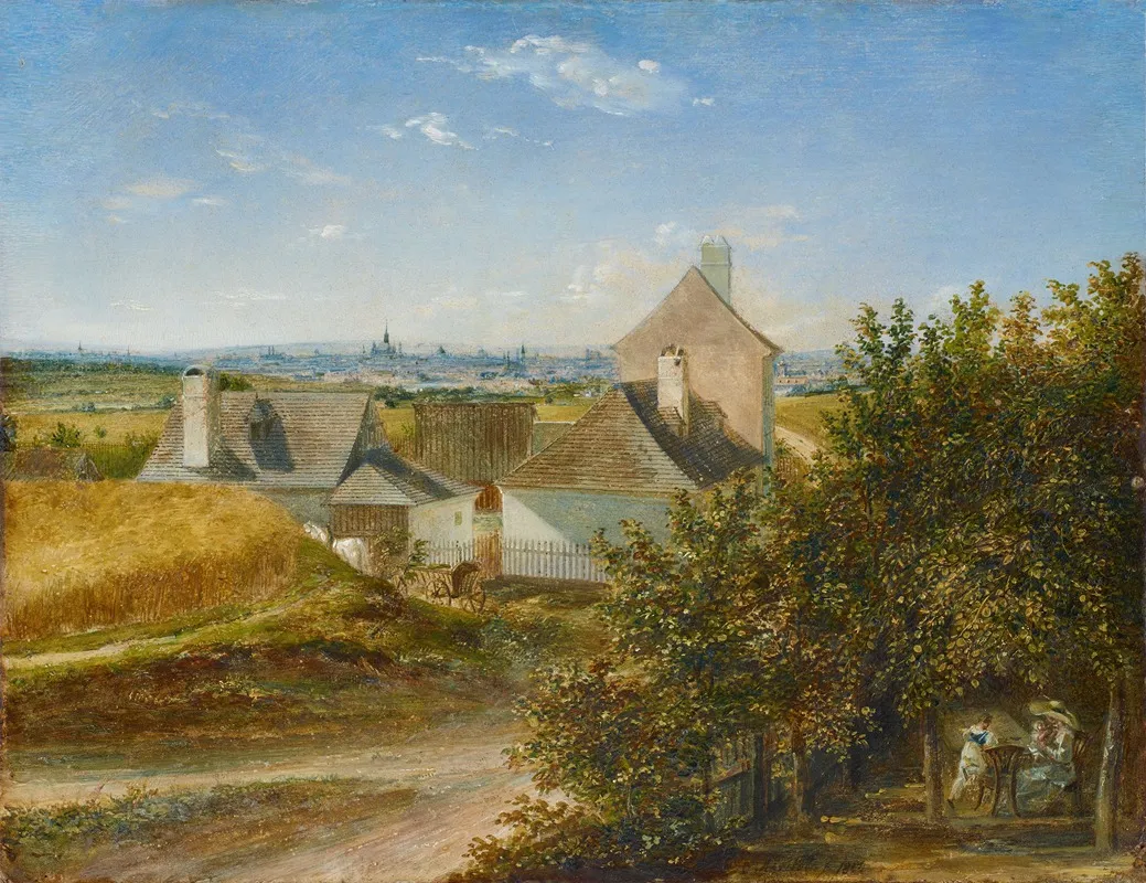 Blick Auf Wien Von Grinzing Wall Art by Karl Joseph Aloys Agricola - High-Resolution Digital Print