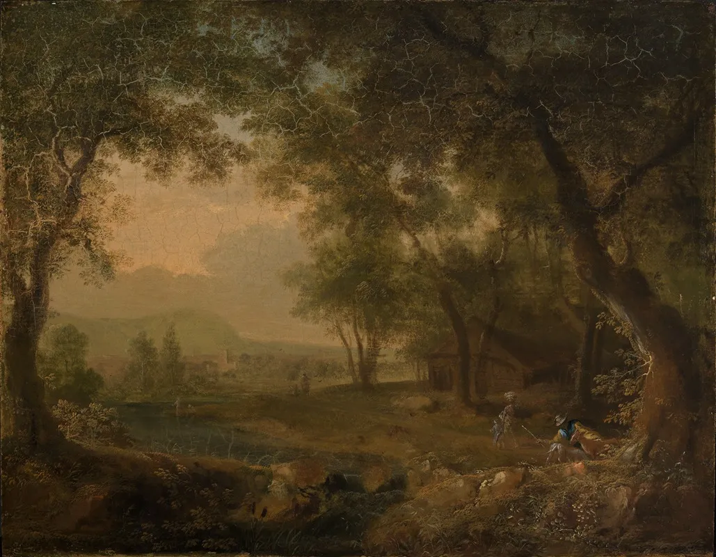Blick Aus Dem Wald In Eine Abendliche Landschaft Wall Art by Philipp Hieronymus Brinckmann - High-Resolution Digital Print