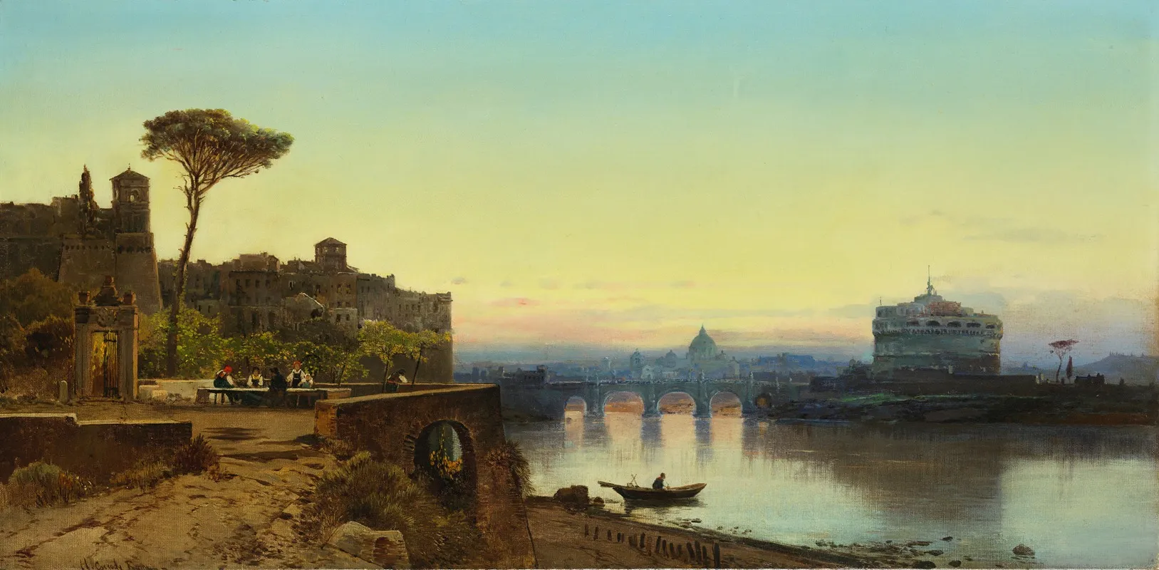 Blick Uber Den Tiber Auf Die Engelsburg