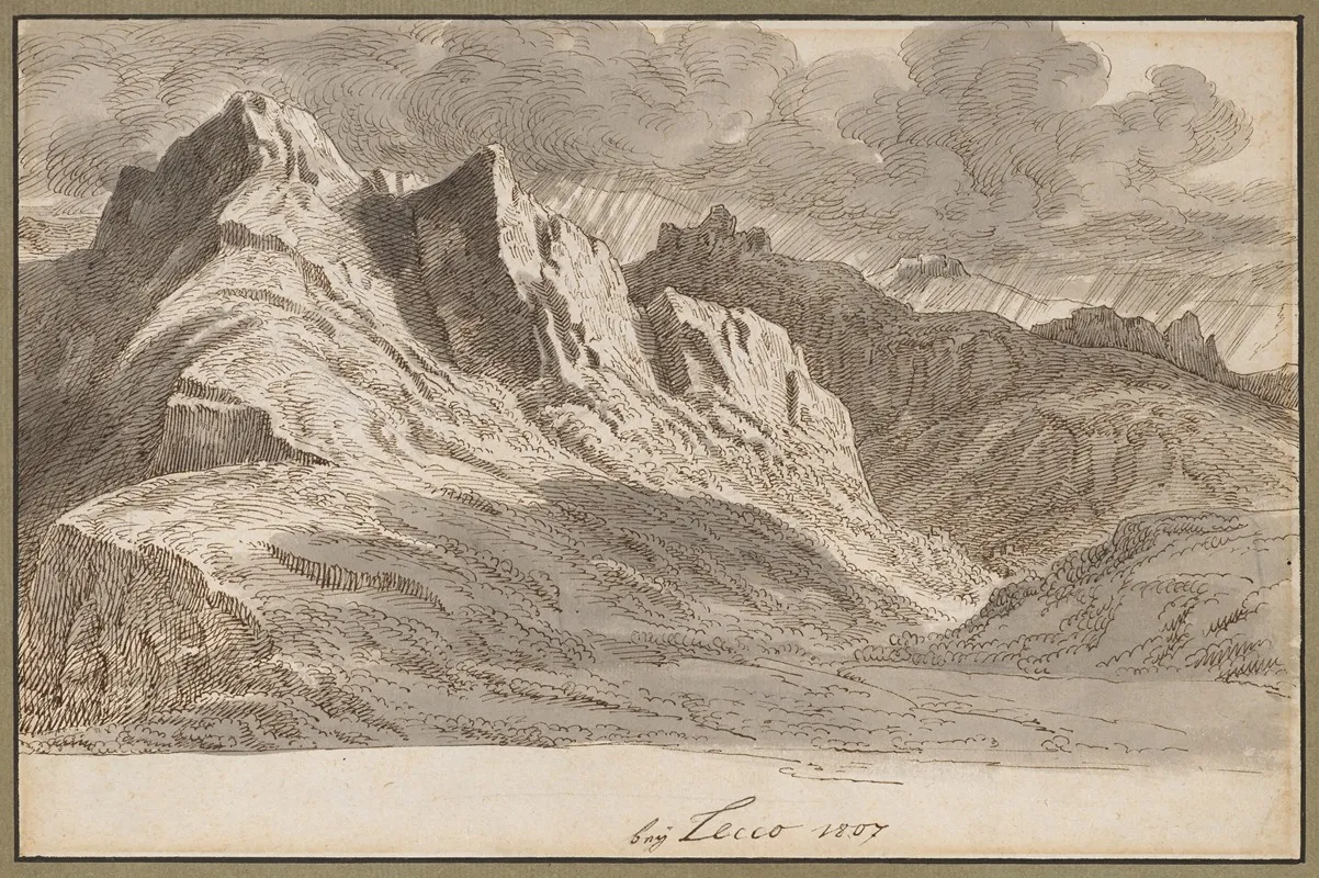 Blick Uber Die Berge Bei Lecco Wall Art by Jakob Christoph Miville - High-Resolution Digital Print