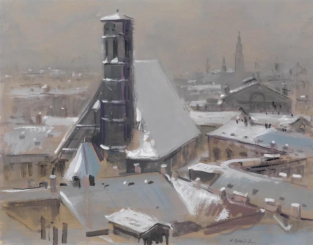 Blick Uber Wiener Dacher Und Minoritenkirche