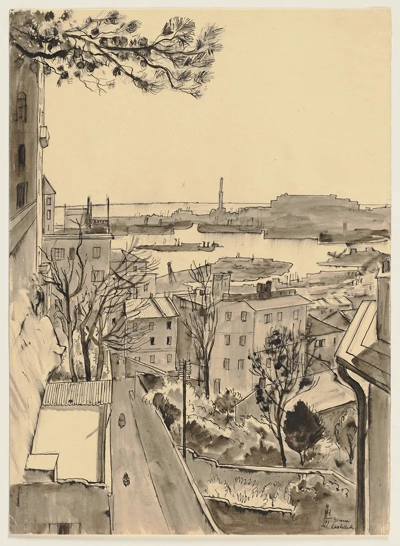 Blick Vom Castelletto Auf Genua