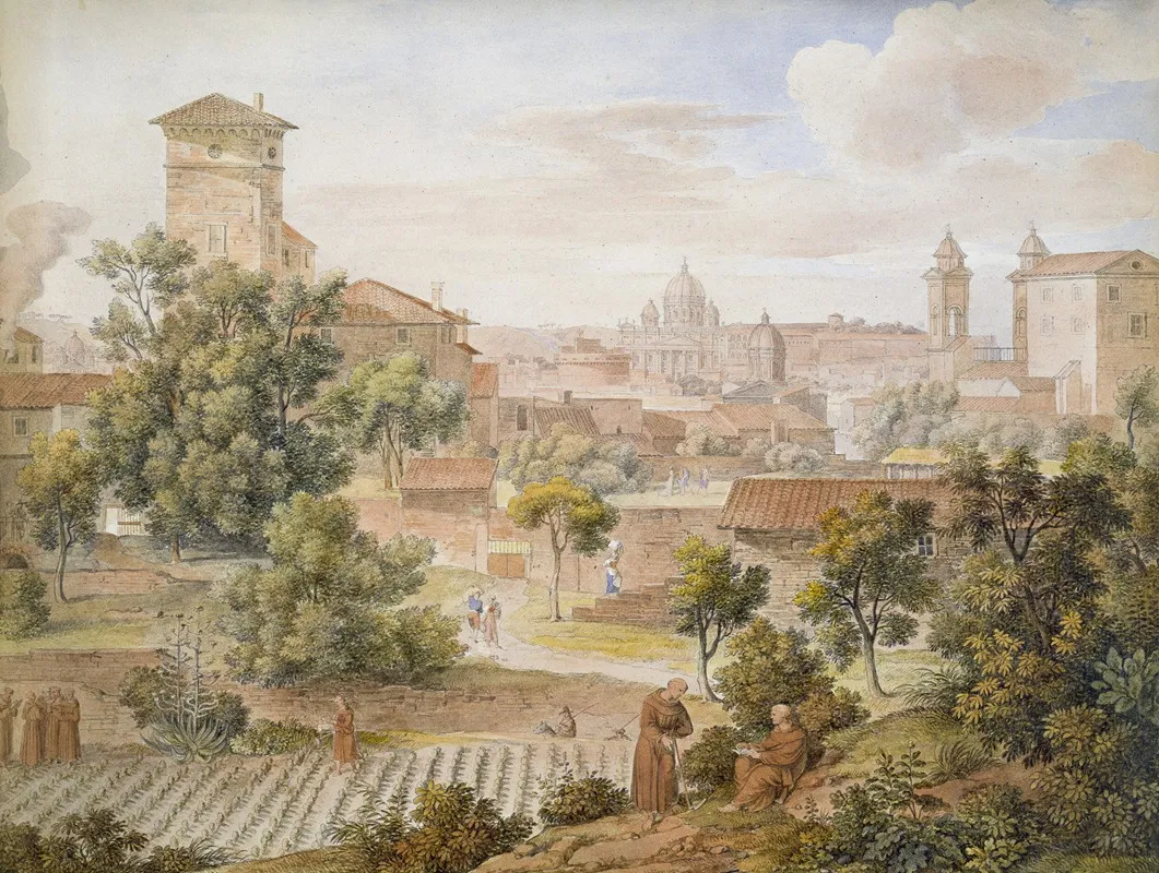 Blick Vom Kloster S Isidoro Auf St Peter In Rom