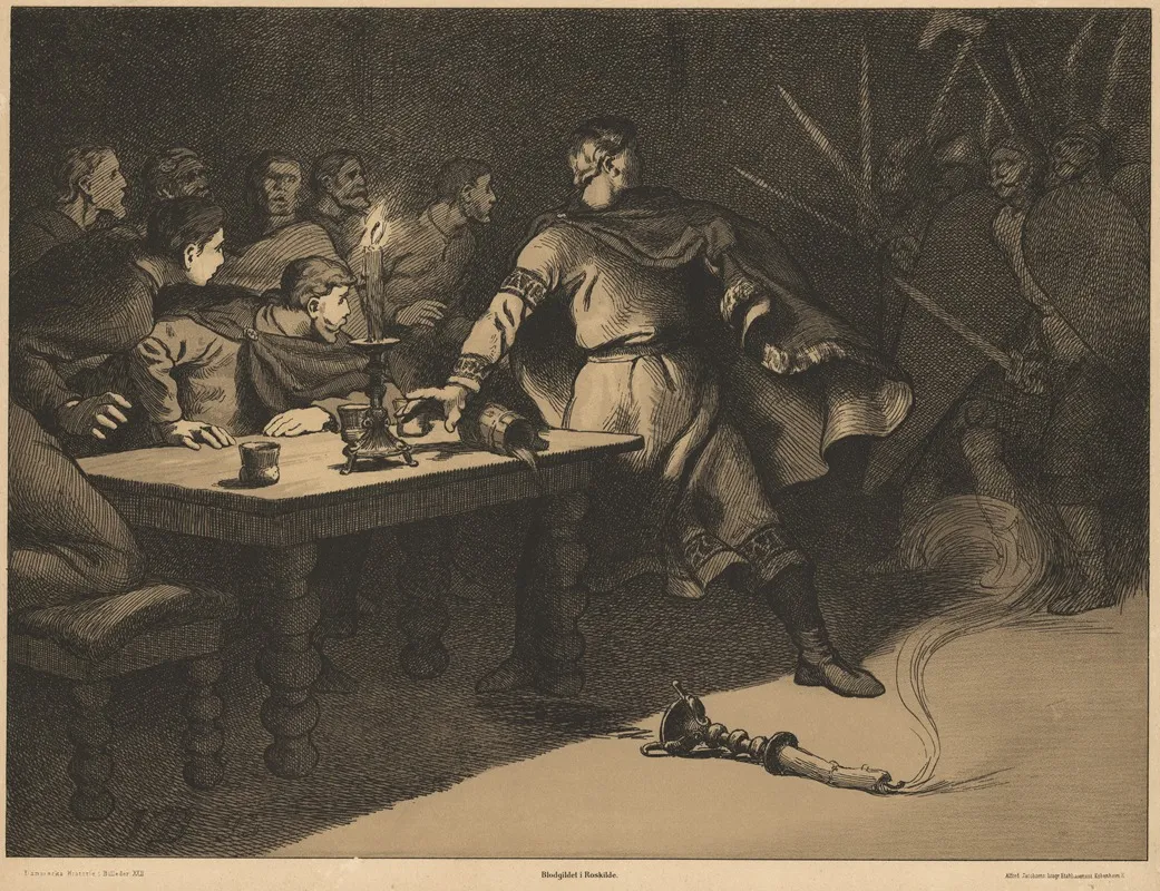 Blodgildet I Roskilde The Blood Feast Of Roskilde Wall Art by Gustav Vilhelm Blom - High-Resolution Digital Print