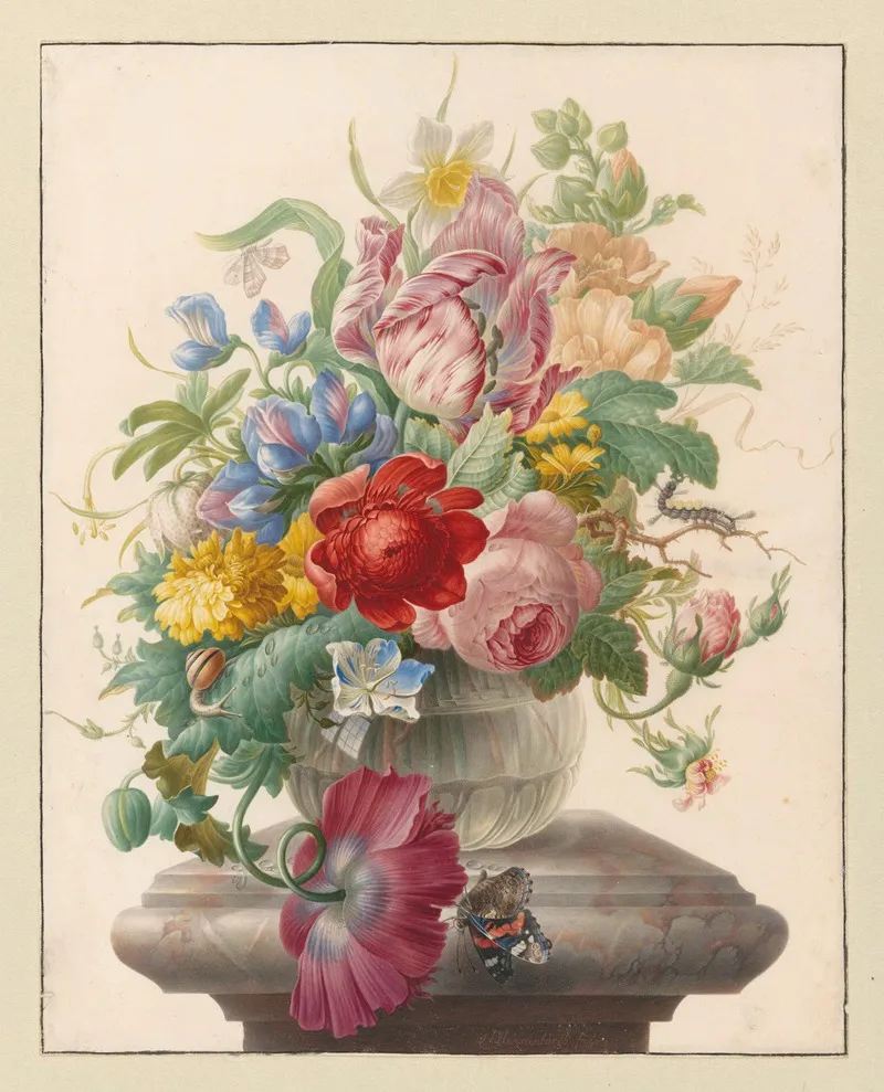 Bloemen In Vaas Met Atalanta Wall Art by Herman Henstenburgh - High-Resolution Digital Print