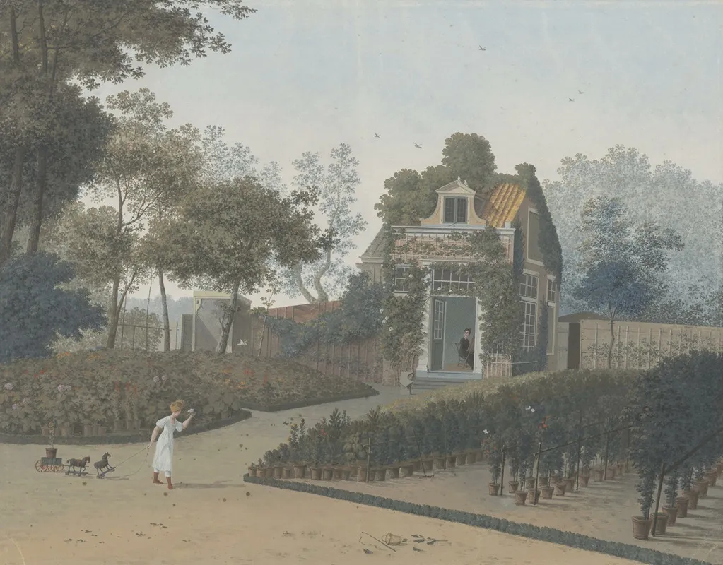 Bloemisterij Van A C En H Van Eeden Tuin Met Tuinhuisje Wagenweg Wall Art by Henriëtte Knip - High-Resolution Digital Print