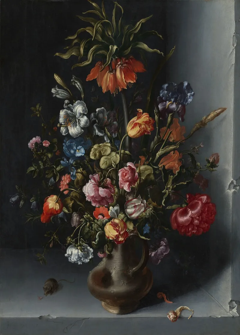 Bloemstilleven Met Een Keizerskroon In Een Stenen Nis Wall Art by Jacob Vosmaer - High-Resolution Digital Print
