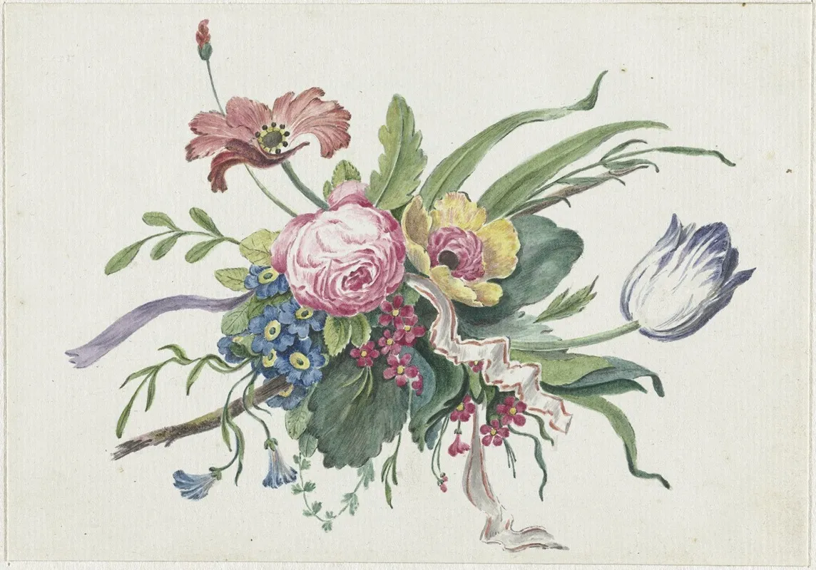 Bloemstuk 3 Wall Art by Catharina Wilhelmina Schweickhardt - High-Resolution Digital Print