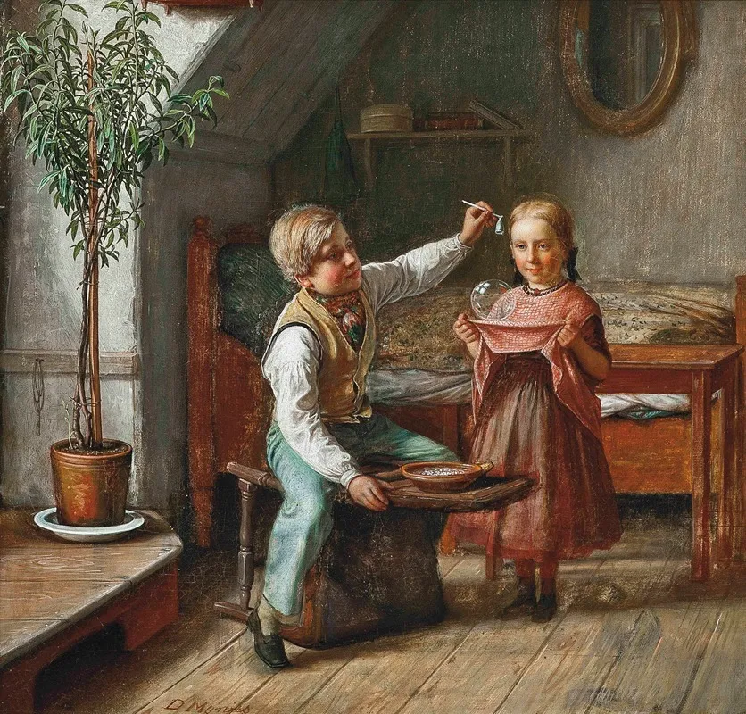 Blowing Bubbles 4 Wall Art by David Monies - High-Resolution Digital Print