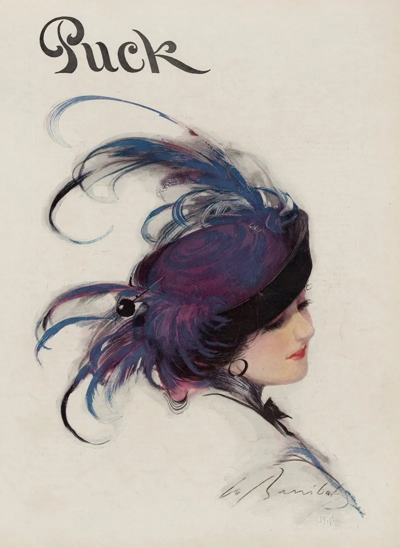 Blue Bird Lady Though You Be With Your Hat Perched Careless Wise Wall Art by William Barribal - High-Resolution Digital Print