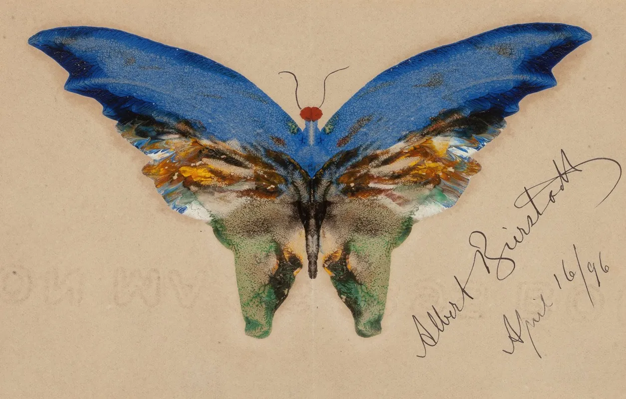 Blue Butterfly Wall Art by Albert Bierstadt - High-Resolution Digital Print