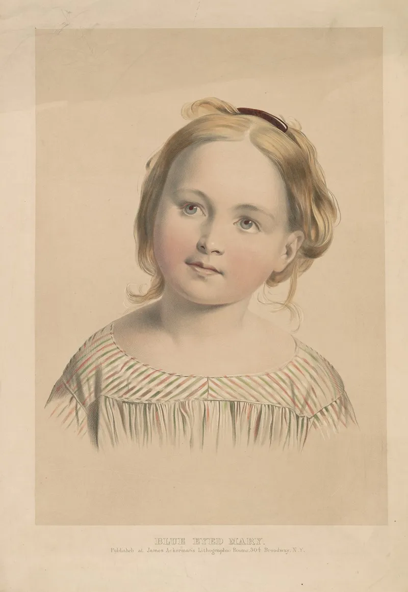 Blue Eyed Mary Wall Art by Ackermann-Quigley Litho. Co - High-Resolution Digital Print