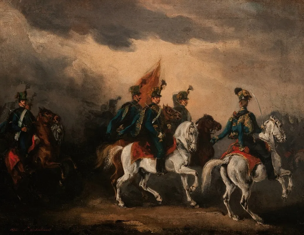 Blue Hussars Wall Art by Piotr Michałowski - High-Resolution Digital Print
