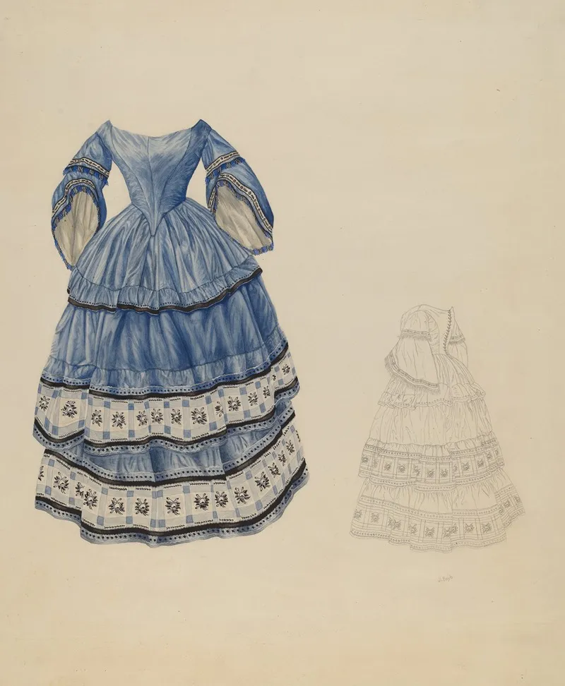 Blue Silk Dress