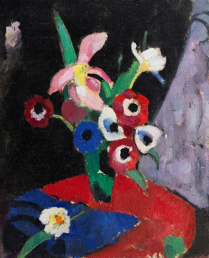 Blumenstilleben Auf Schwarzem Grund Ii Wall Art by Hermann Stenner - High-Resolution Digital Print