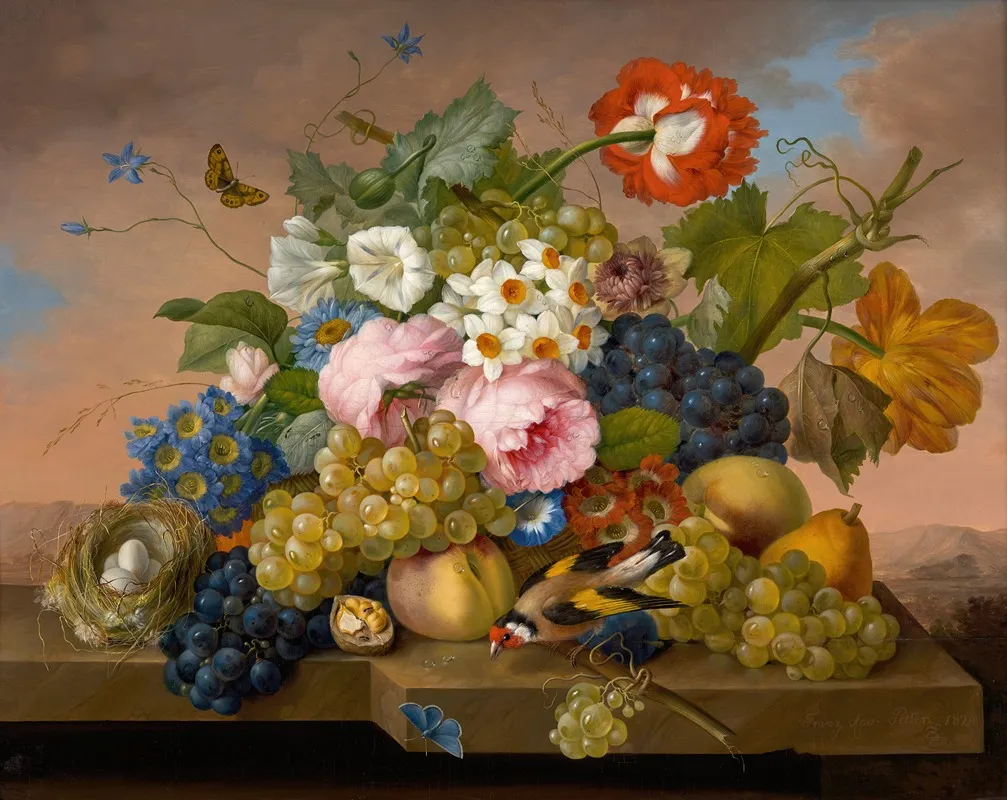 Blumenstillleben 6 Wall Art by Franz Xaver Petter - High-Resolution Digital Print