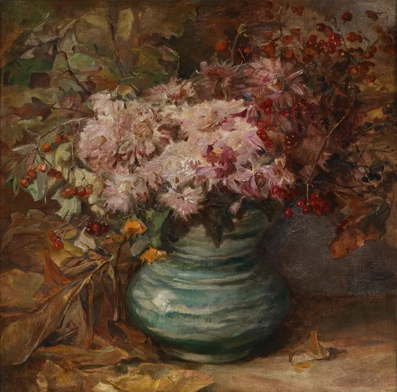 Blumenstraus Mit Crysanthemen Und Ringelblumen