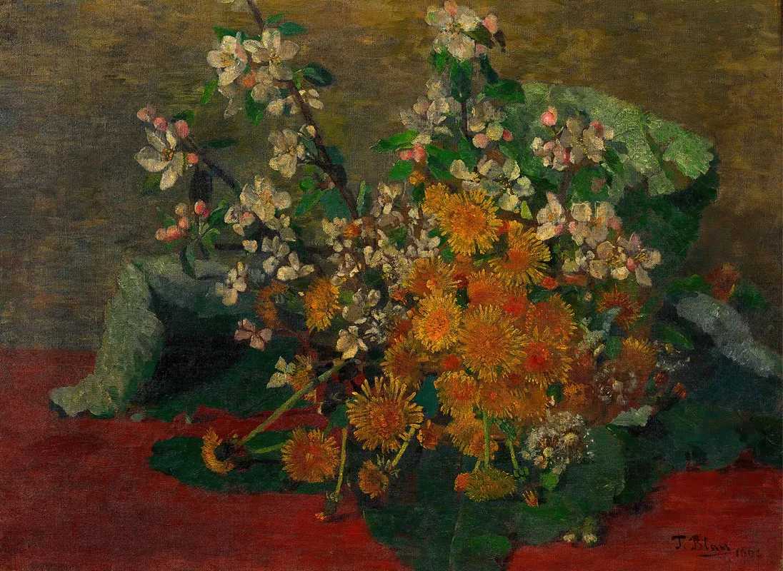 Blumenstuck Lowenzahn Und Apfelbluten Wall Art by Tina Blau - High-Resolution Digital Print