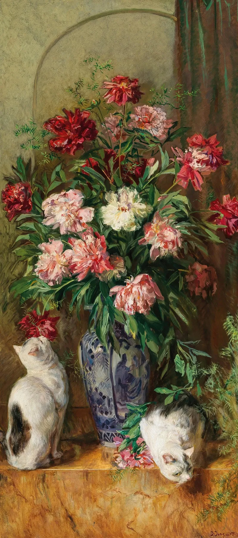 Blumenstuck Mit Pfingstrrosen Wall Art by Josef Jungwirth - High-Resolution Digital Print