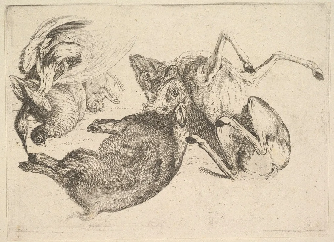 Boar Deer Heron And Other Game Wenceslaus Hollar Bohemian