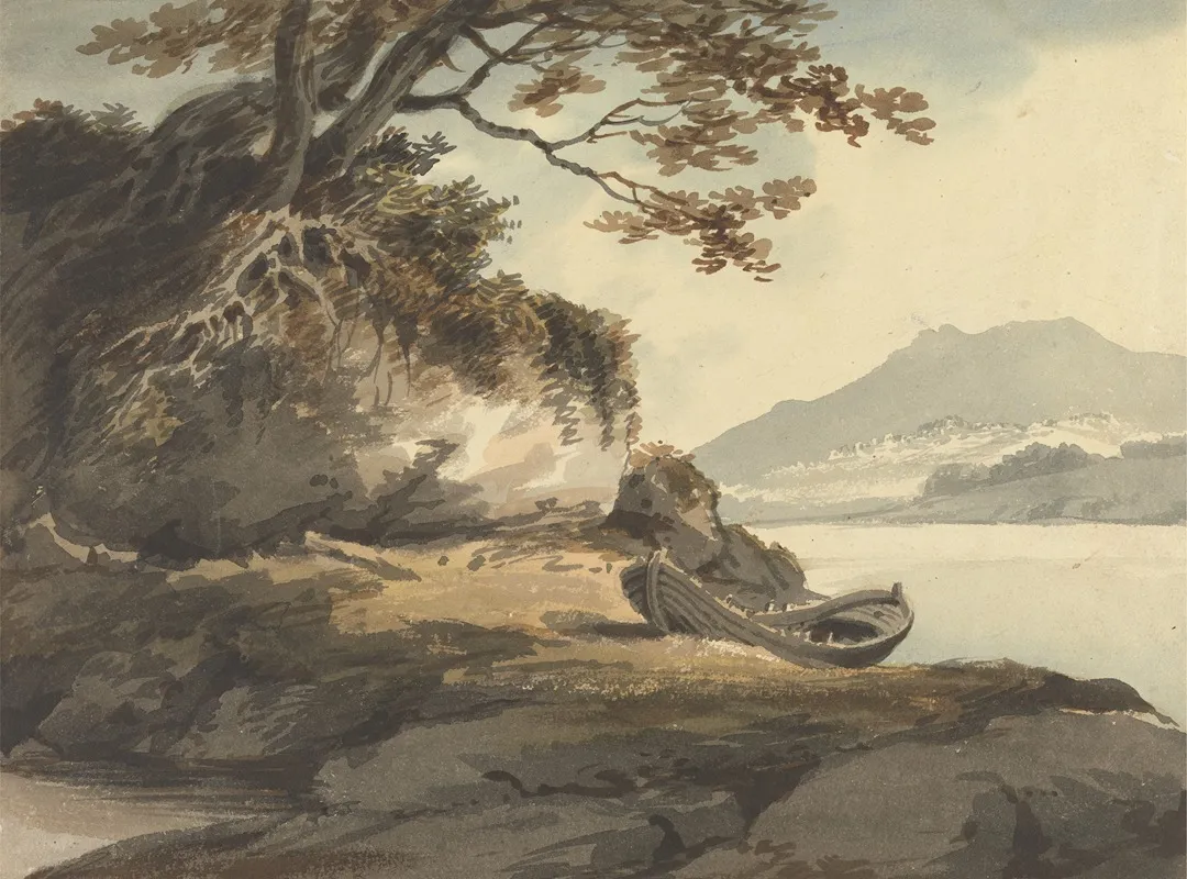 Boat By A Lake Wall Art by Joseph Barber - High-Resolution Digital Print