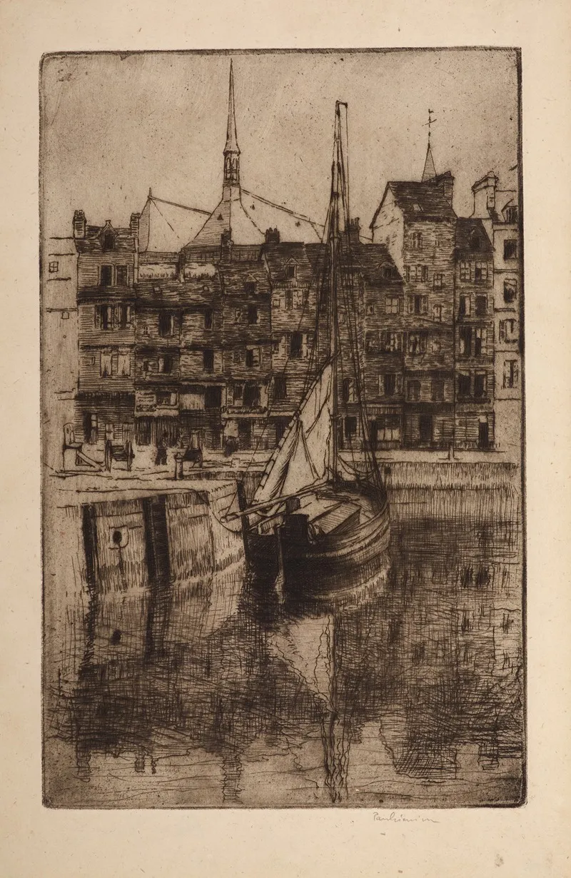 Boat In The Harbour Of Honfleur