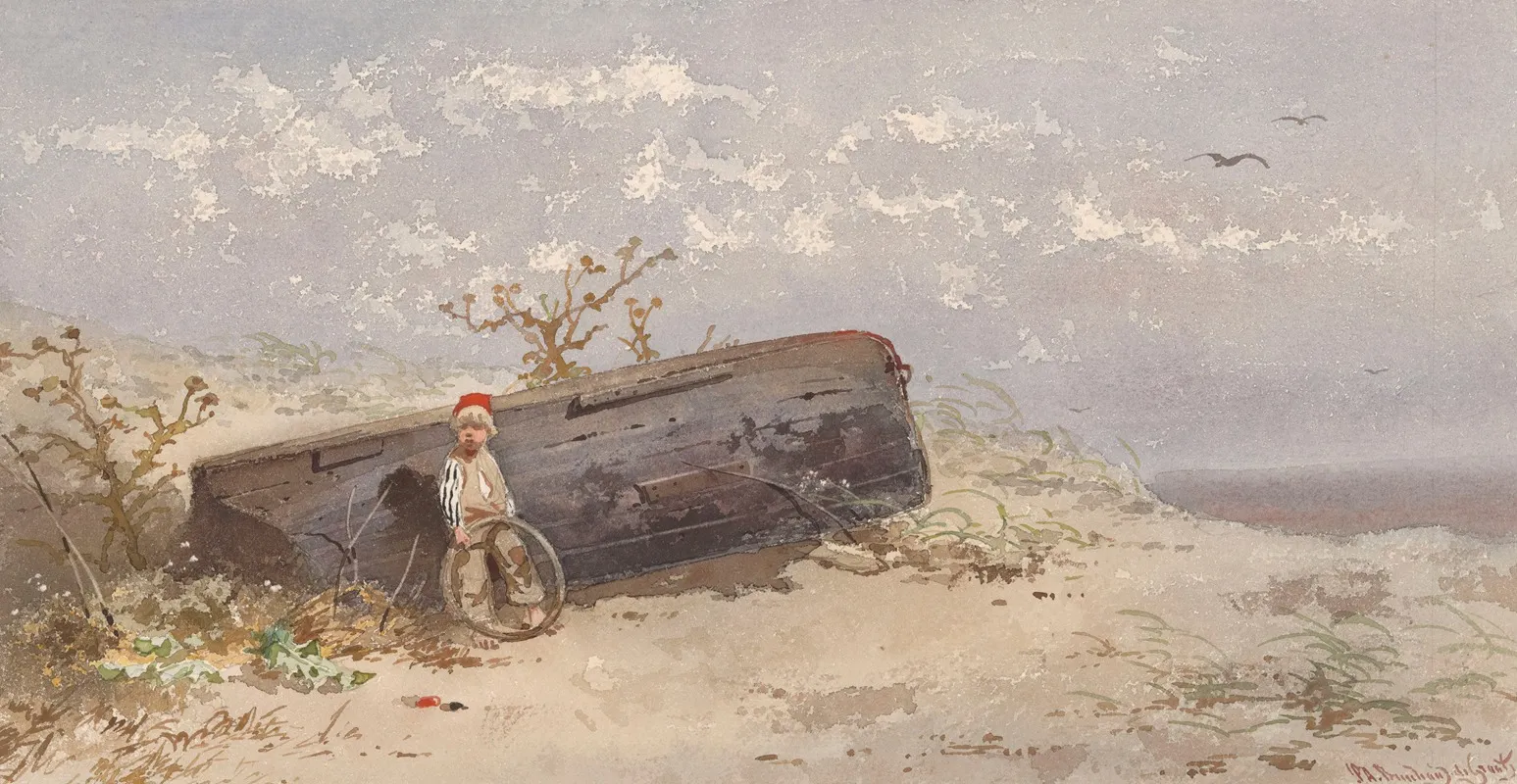 Boat On The Beach Wall Art by Frans Arnold Breuhaus de Groot - High-Resolution Digital Print