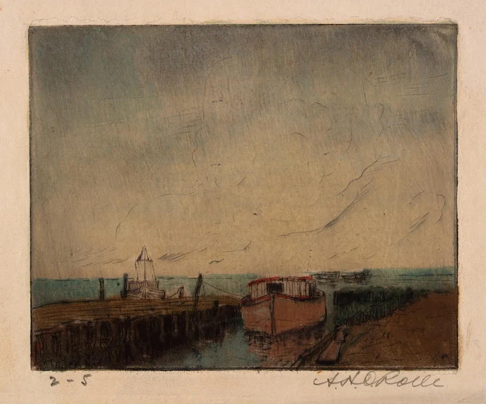 Boat Yard Eastern Branch Wall Art by A. H. O. Rolle - High-Resolution Digital Print