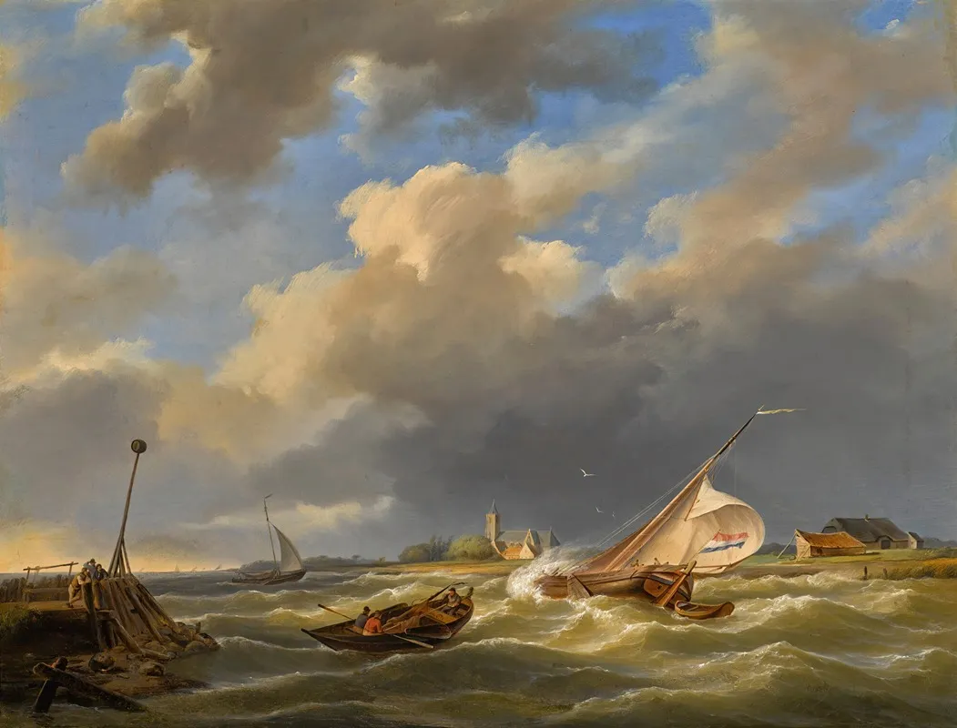 Boats At Sea Wall Art by Hermanus Koekkoek - High-Resolution Digital Print