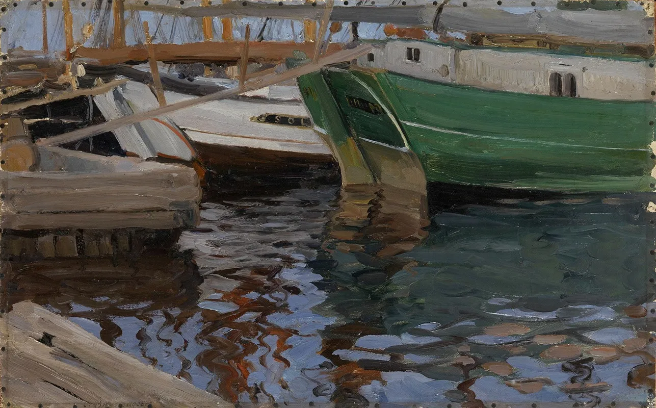 Boats In Arkhangelsk Port Study