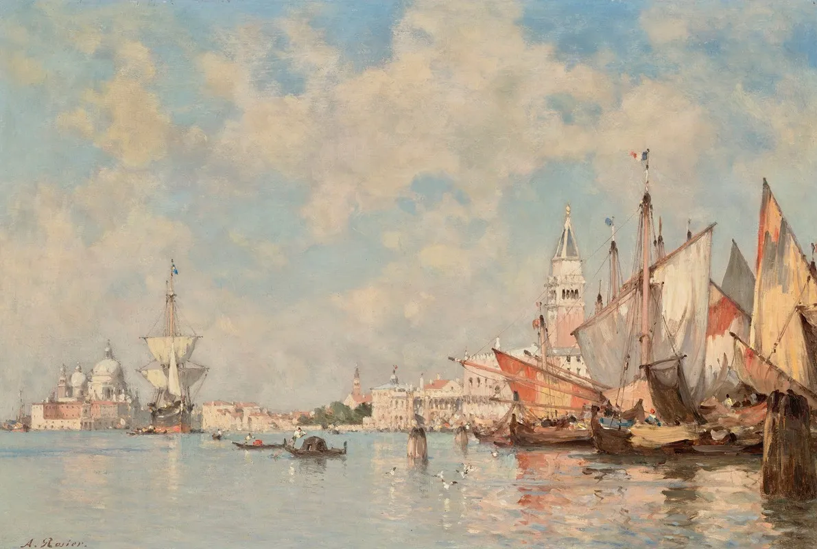 Boats In Front Of St Marks Square St Maria Della Salute Beyond