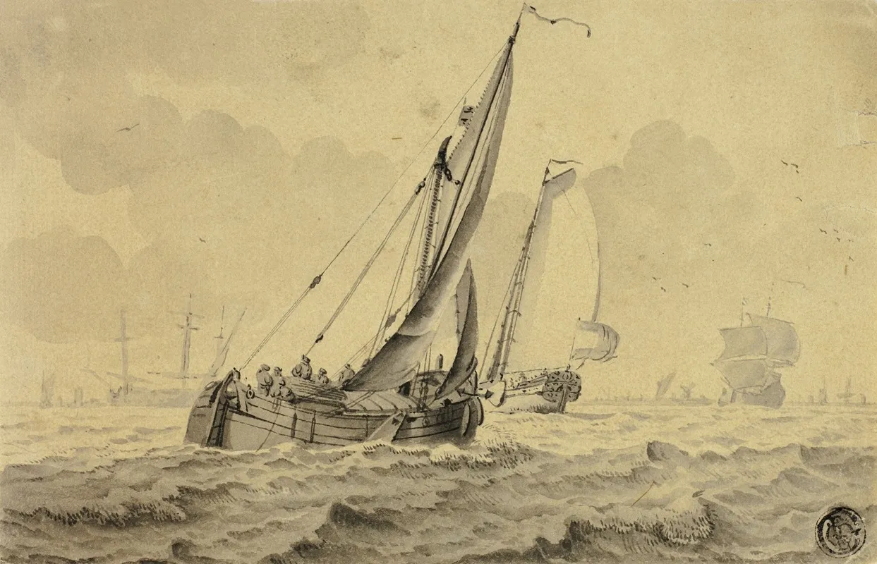 Boats In Full Sail Wall Art by Cornelis de Grient - High-Resolution Digital Print
