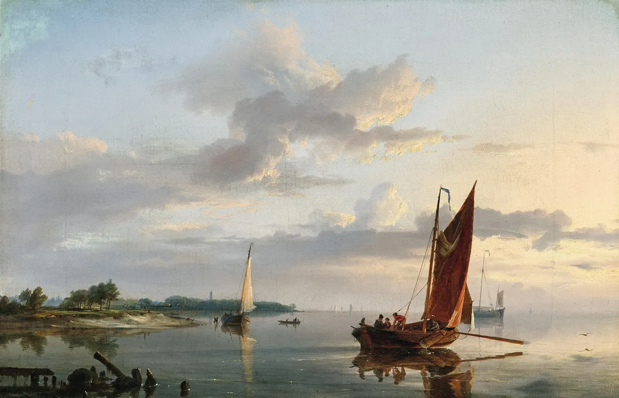 Boats On A Calm Sea 3 Wall Art by Hermanus Koekkoek - High-Resolution Digital Print
