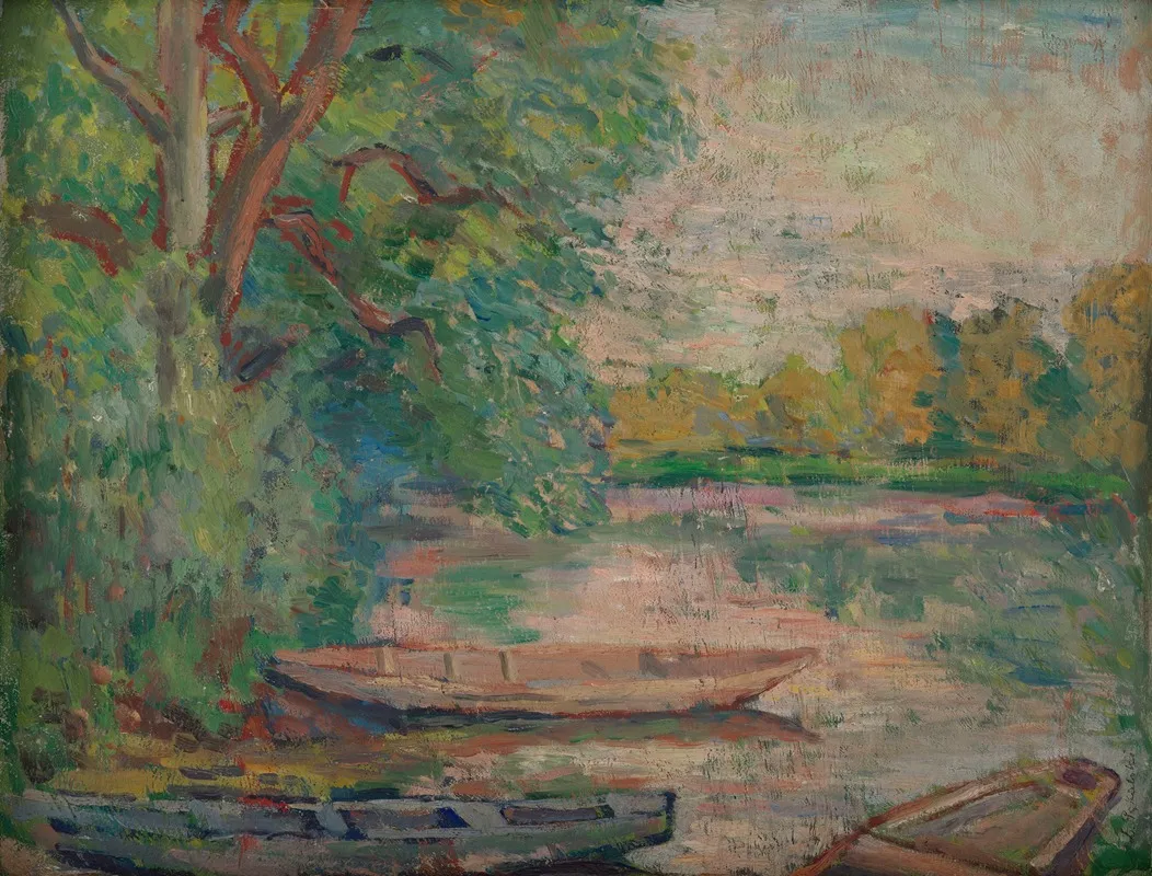 Boats On The Lake 2 Wall Art by Leonard Pękalski - High-Resolution Digital Print