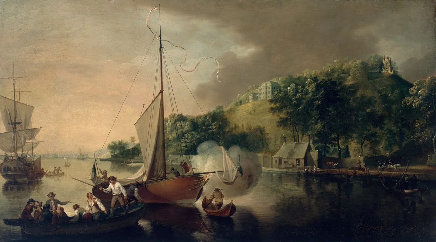 Boats On The River Lee Below Tivoli County Cork Wall Art by Nathaniel Grogan - High-Resolution Digital Print