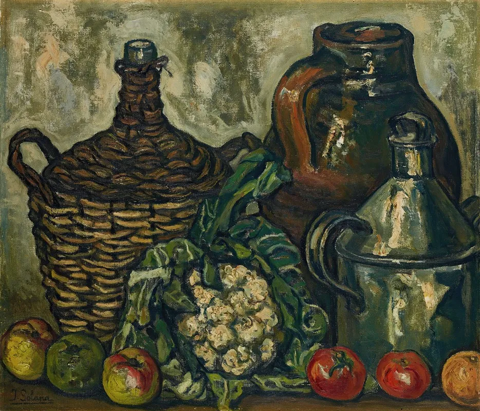 Bodegon De La Coliflor Still Life With Cauliflower Wall Art by José Gutiérrez Solana - High-Resolution Digital Print