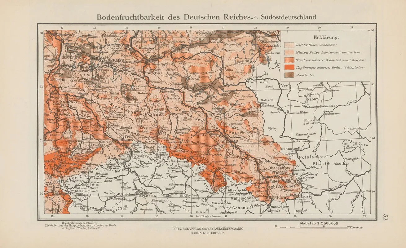 Bodenfruchtbarkeit Des Deutschen Reiches 4 Sudostdeutschland Wall Art by Ernst Friedrich - High-Resolution Digital Print