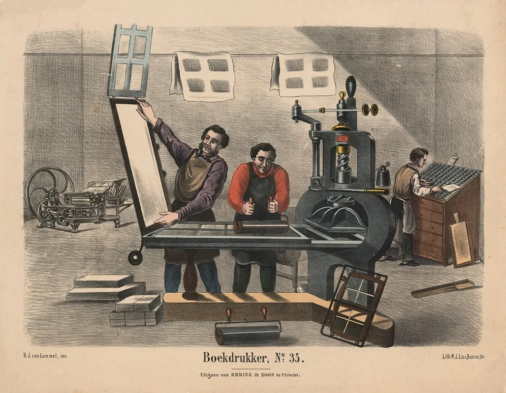 Boekdrukker No 35 Wall Art by Hendrik Jan van Lummel - High-Resolution Digital Print