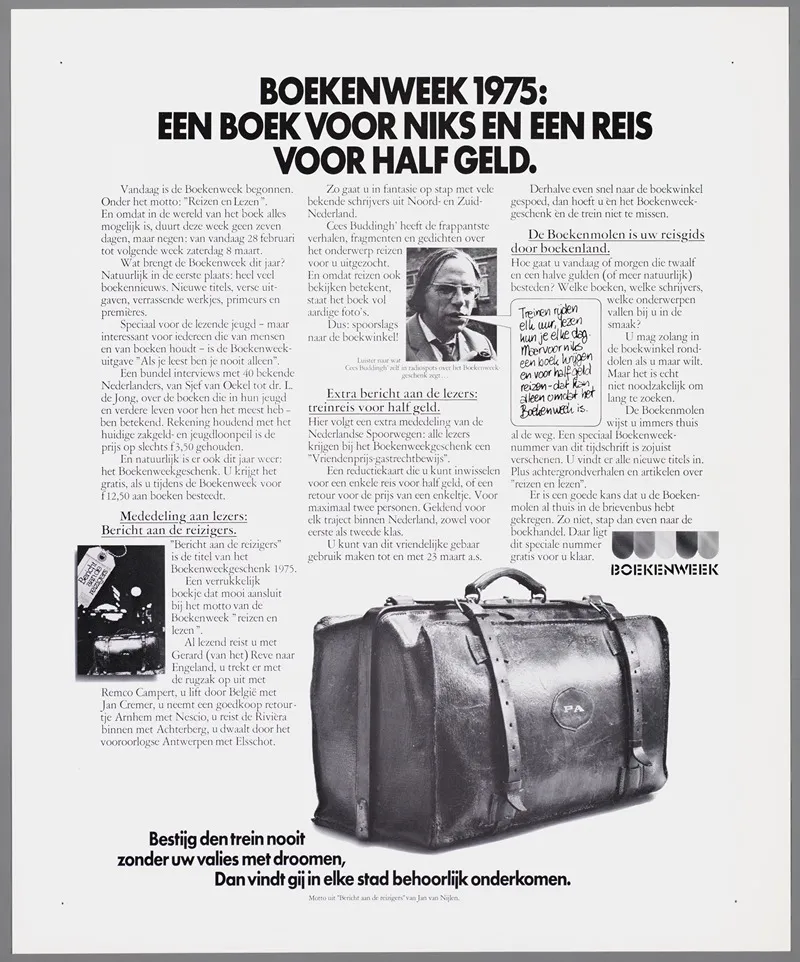 Boekenweek 1975 Een Boek Voor Niks En Een Reis Voor Half Geld Wall Art by CPNB - High-Resolution Digital Print