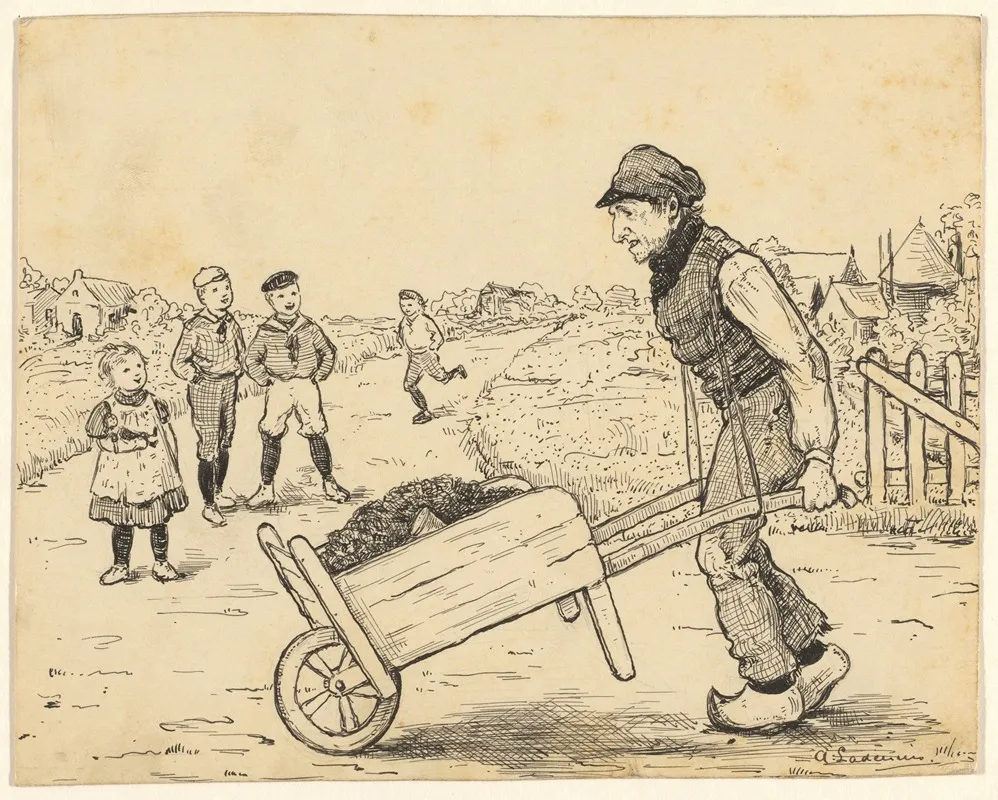 Boer Met Een Kruiwagen