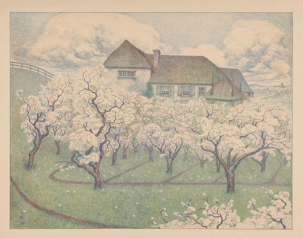 Boerderij Met Boomgaard In Bloei