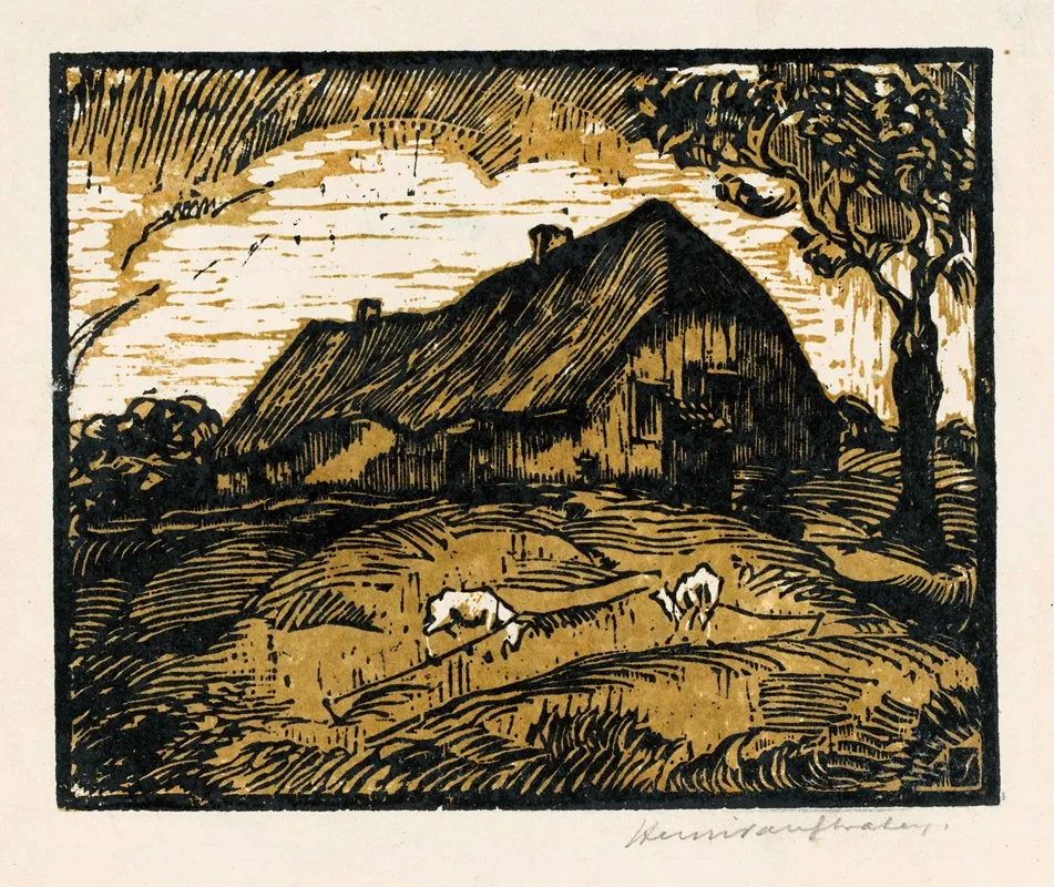 Boerderij Met Geiten Wall Art by Hendrik van der Straaten - High-Resolution Digital Print