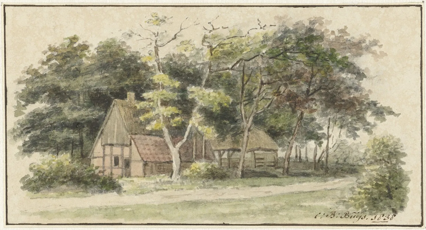 Boerderij Tussen Bomen Wall Art by Cornelis Bernardus Buijs - High-Resolution Digital Print