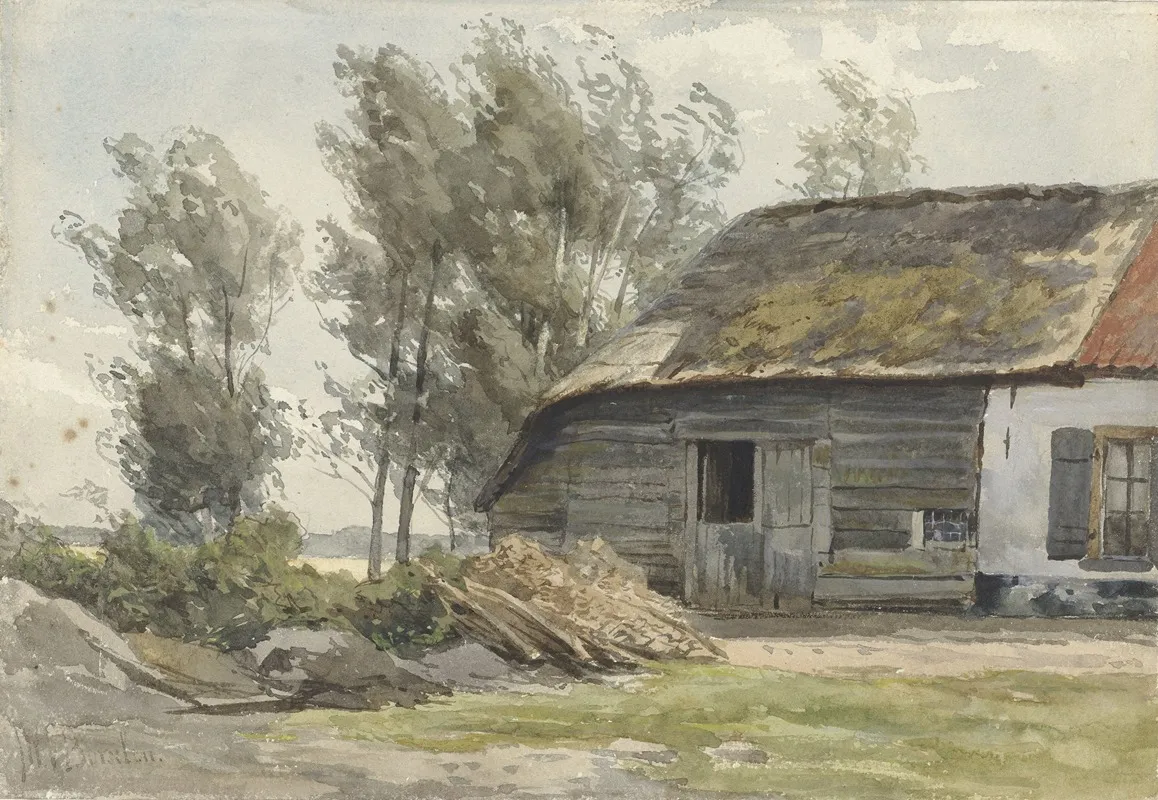 Boerenhofstede Met Schuur Wall Art by Jan Willem van Borselen - High-Resolution Digital Print