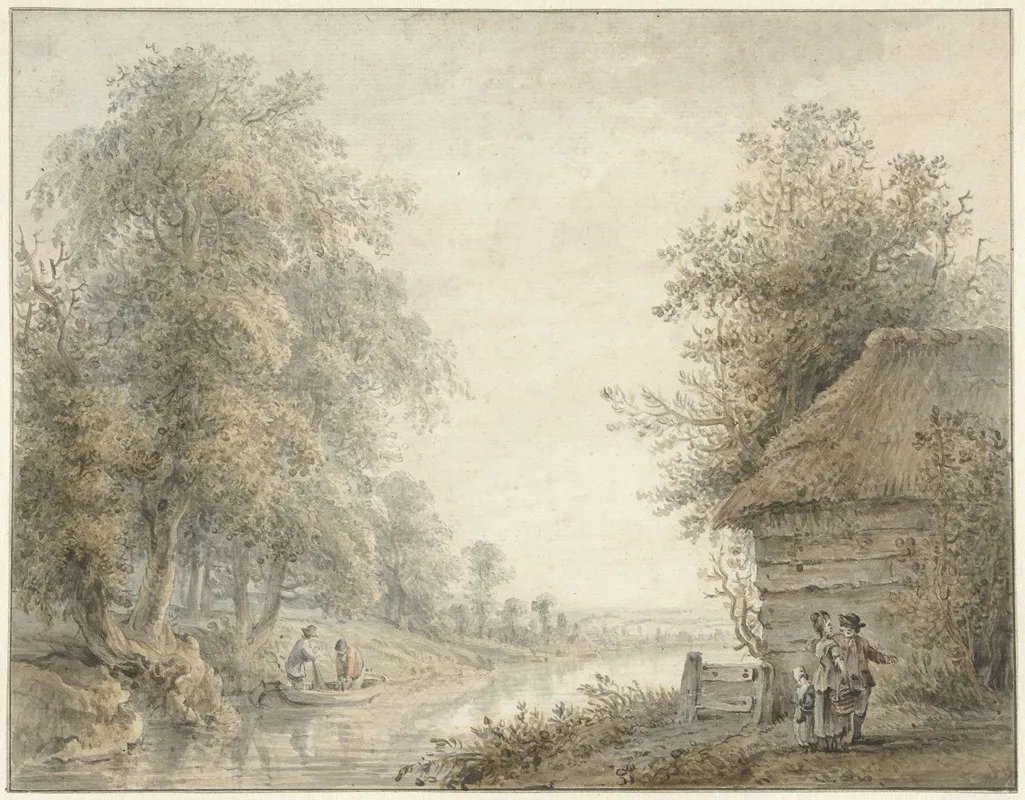 Boerenschuur Bij Een Vaart Aan Een Boszoom Wall Art by Jacobus Versteegen - High-Resolution Digital Print
